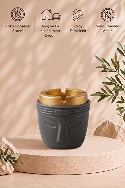 LE PARİS Decorative Face Figured Odorless Ashtray - Modern Totem Design Hard ...