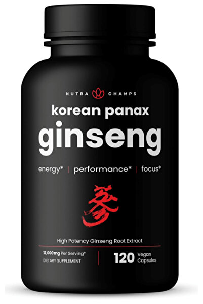 NutraChamps Korean Red Panax Ginseng Root 120 Veg Capsul Extra Strength Ginse...