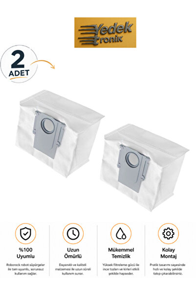 Roborock Q8 Max Plus / Q5 Pro Plus / Q7 Max Plus Uyumlu 2’li Hijyenik Toz Tor...