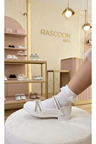 KANTEX Balerini pentru fete cu detaliu fundita cu velcro, talpa usoara anti-a...