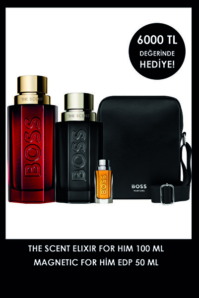 BOSS The Scent Elixir for Him 100 ml + Magnetic for Him EDP 50 ml & Bel Çanta...