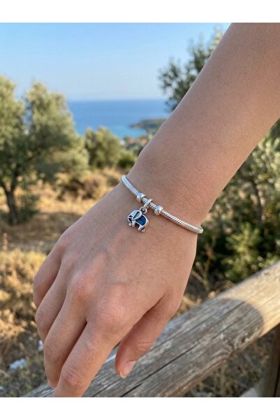 My Story Turkuaz Renkli Fil Mini SallantılıGümüş Charm