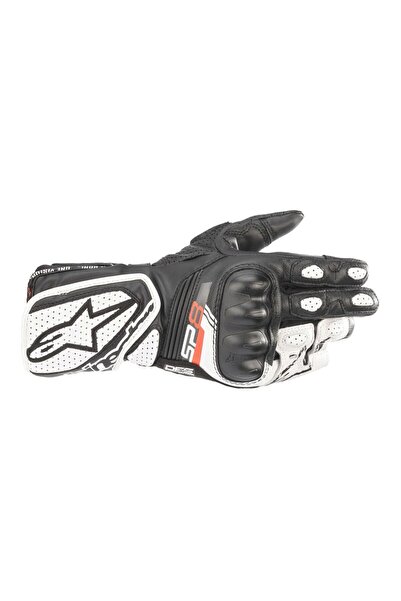 Alpinestars Stella SP-8 V3 Korumalı Kadın Motosiklet Eldiveni Siyah Beyaz