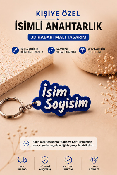 Kişiye Özel İsimli Anahtarlık