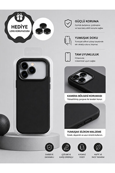 HYPERSOFT Iphone 17 Pro (6.3 inç) Uyumlu İçi Kadife Dışı Leke Tutmaz Lansman ...