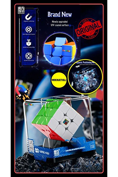 TOYFEST Moyu Meilong 3x3 Magnetic Cube 3m- Mıknatıslı Stickersız Standlı Şeff...