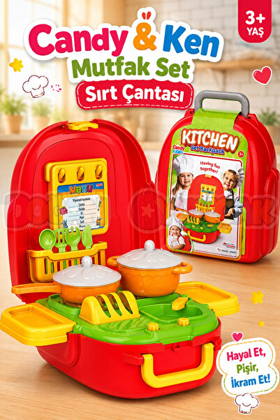 Doğan Oyuncak Dünyası Candy & Ken Mutfak Set Sırt Çantası - Mutfak Setleri - ...