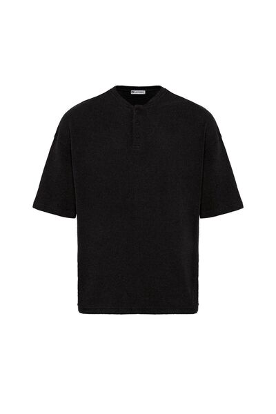 S13 Store Basic Oversize Button Collar T-Shirt
