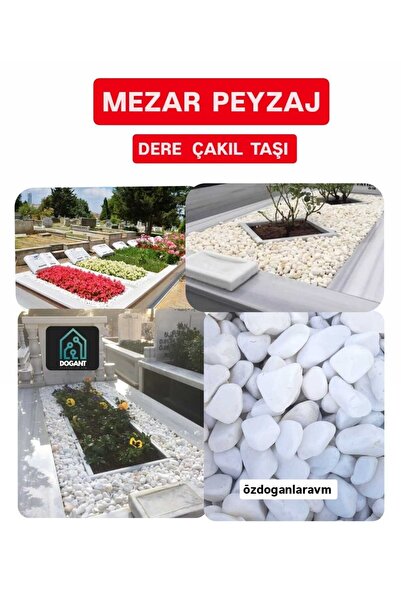 dogant özdoğanlar avm Beyaz Dolomit Saksı Bahçe Mezar Dekor Dere Çakıl Taşı 2 Kg