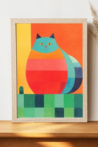 Luna Marissa Αφίσα Fat Cat - Αφίσα τοίχου από γυαλιστερό χαρτί χωρίς πλαίσιο