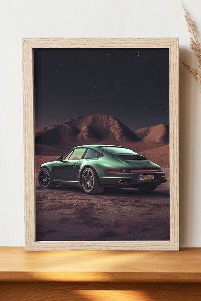Luna Marissa Πράσινη αφίσα Porsche - Αφίσα αυτοκινήτου από γυαλιστερό χαρτί χ...