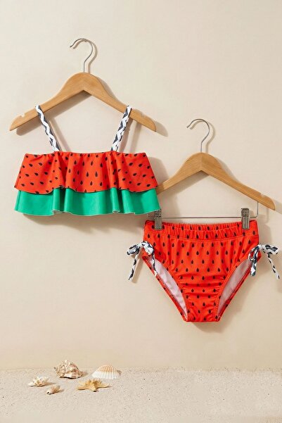 ZUZUNGA Set de costume de baie-bikini pentru fete cu model pepene verde