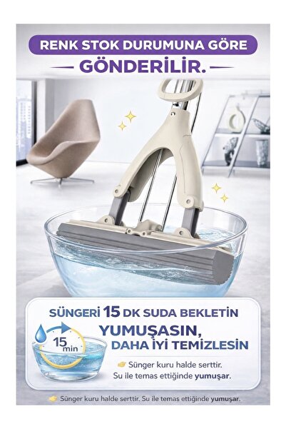 Genel Markalar Kelebek Sıkma Mekanizmalı Mikrofiber Mop Sünger Sıkmalı Mop Mo...