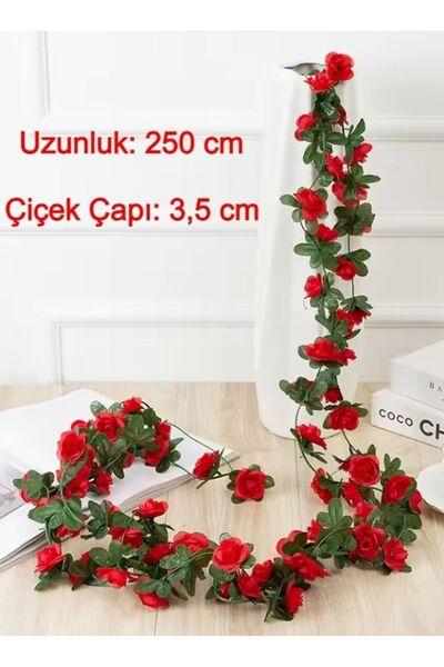 Dekosimge Yapay Gül Sarmaşık Çiçek 250 cm
