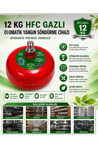 12KG GAZLI TAVAN TİPİ SPRİNK UÇLU OTOMATİK SÖNDÜRME TÜPÜ 4YIL GARANTİLİ