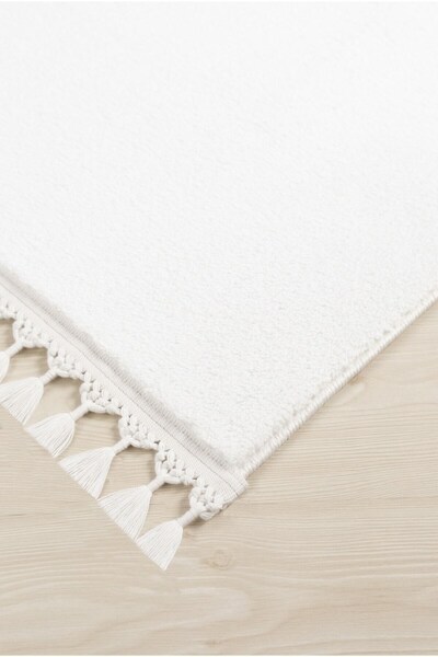 Valery Home Vl Comfort Ponpon Saçaklı Peluş Halı Beyaz
