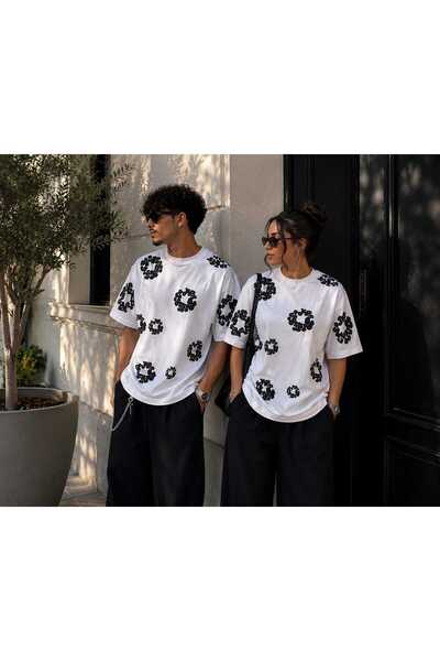 LOTS MODA TREND Baskılı Unısex Oversize tısort
