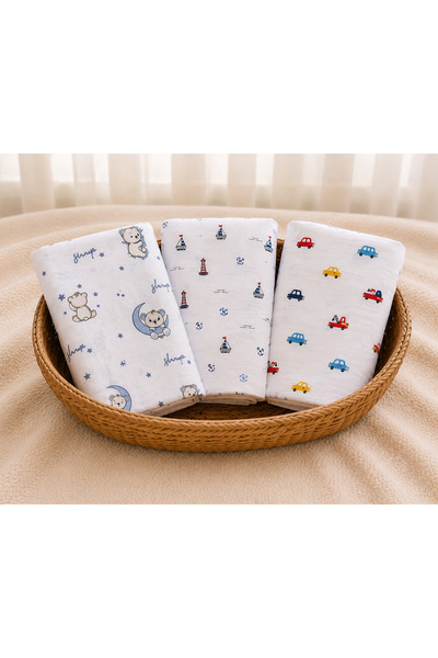 Minora Baby&Kids Minora 3’lü %100 Pamuk Müslin Bebek Örtüsü Seti – Çok Amaçlı...