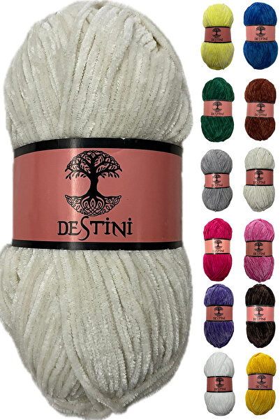 destini İnce Kadife İp 100 gr 200 Metre Amigurumi El Örgü İpi Ceket Yelek Bat...