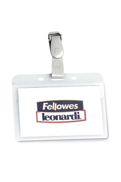 Fellowes Sheer Horizontal PVC Crystal Badge with Plastic Clip for Badges, 99x...
