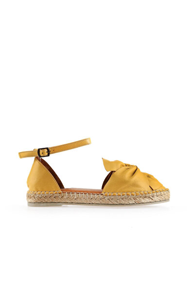 Bueno Shoes Κίτρινα Δερμάτινα Γυναικεία Σανδάλια Espadrille 01ws1807