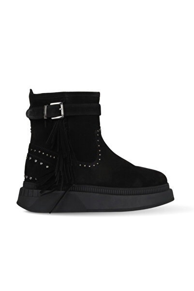 Bueno Shoes Black Suede Women's Wedge Heeled Boots 30Wb24549