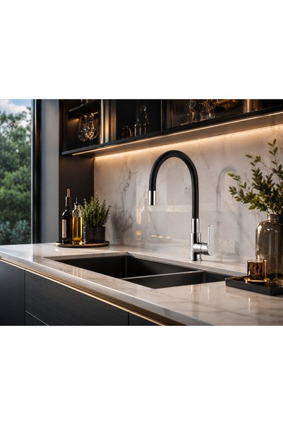 ITALOMIX Robinet de bucătărie flexibil PRIMIUM negru 1250g