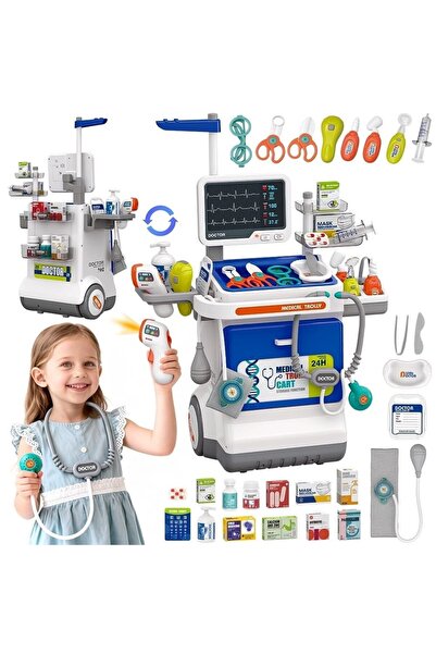 KidProtect Set Joaca Doctor Copii Doctor STEM Play, Carucior, 32 Accesorii, S...