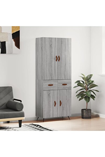 Concept Dulap înalt, gri sonoma, 69,5x34x180 cm, lemn compozit