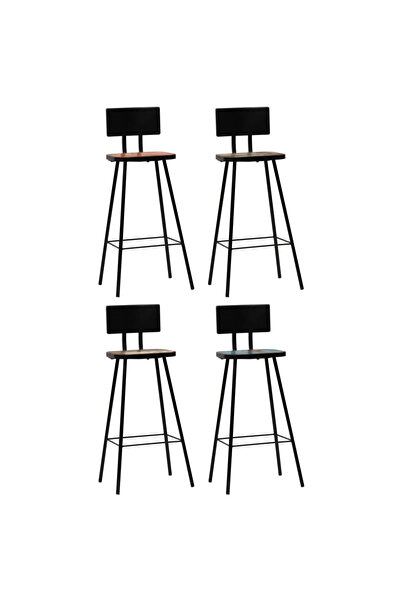 Concept Scaune de bar, 4 buc., lemn masiv reciclat