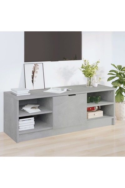 Concept Comodă TV, gri beton, 102x35,5x36,5 cm, lemn compozit