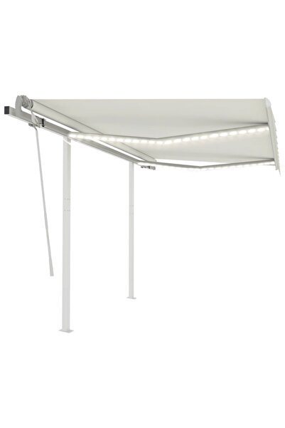 Concept Copertină retractabilă manual cu LED, crem, 3,5x2,5 m