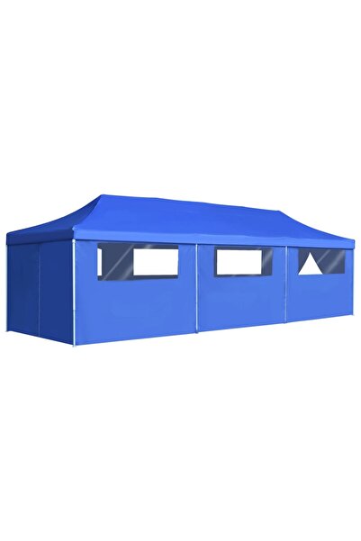 Concept Cort petrecere pliabil cu 8 pereți laterali, albastru, 3 x 9 m