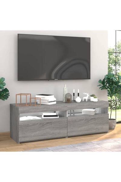 Concept Comode TV cu lumini LED, 2 buc., gri sonoma, 60x35x40 cm