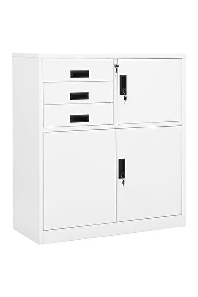 Concept Dulap de birou, alb, 90x40x102 cm, oțel