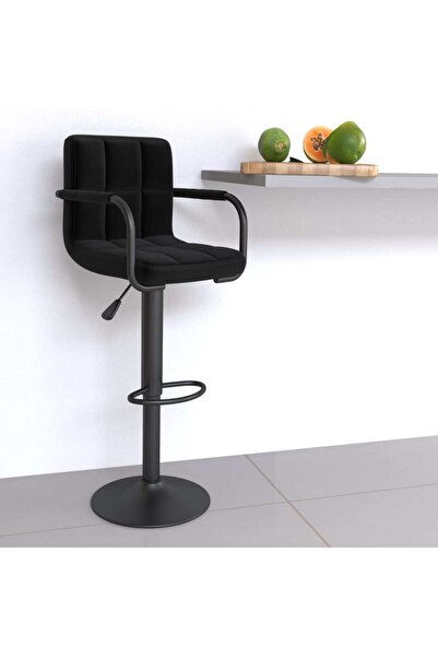 Concept Scaun de bar, negru, material textil