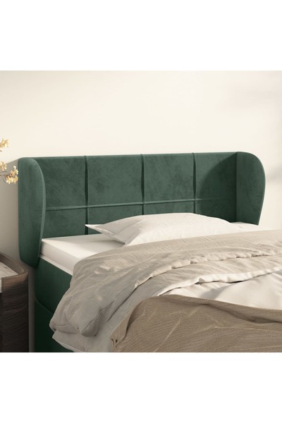 Concept Tăblie de pat cu aripioare verde închis 103x23x78/88 cm catifea