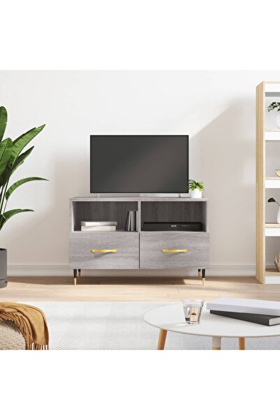 Concept Comodă TV, gri sonoma, 80x36x50 cm, lemn prelucrat