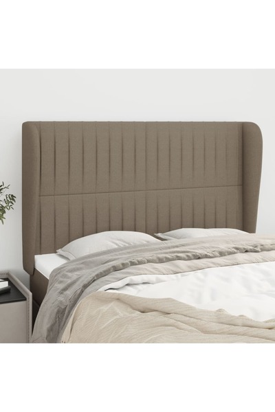 Concept Tăblie de pat cu aripioare gri taupe 147x23x118/128 cm textil