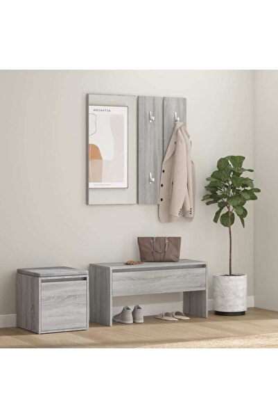 Concept Set de mobilier pentru hol, gri sonoma, lemn prelucrat