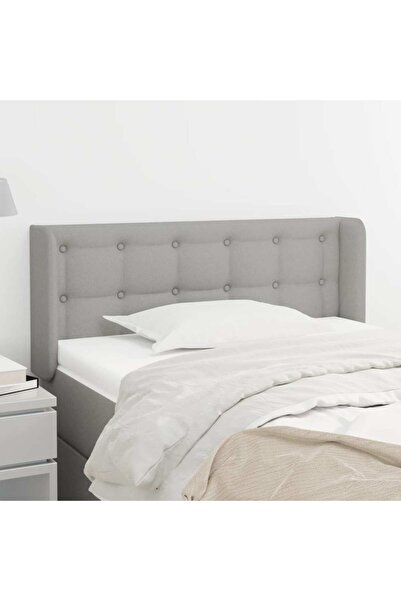 Concept Tăblie de pat cu aripioare gri deschis 103x16x78/88 cm textil