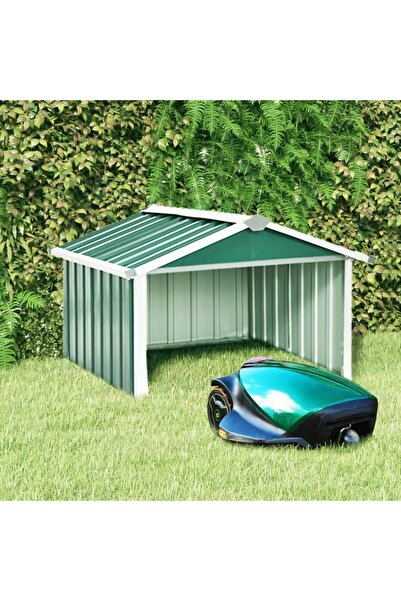 Concept Șopron grădină pt. robot de gazon verde 92x97x63 cm oțel zincat