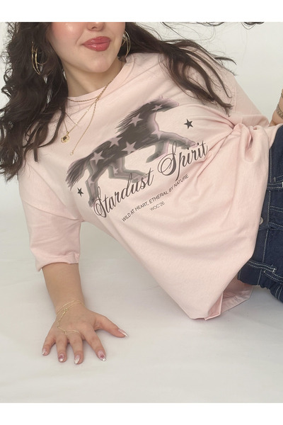 WHITE OF CREATIVE Stardust Spirit Baskılı Yazılı Tişört