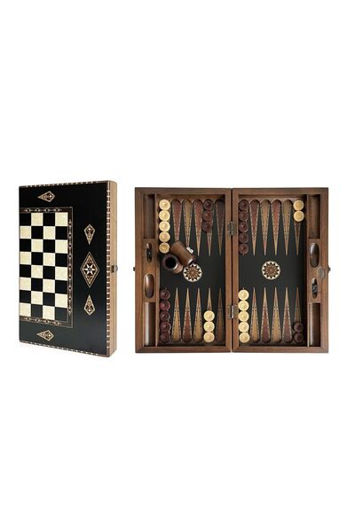 Helena Wood Art Large Black King Backgammon