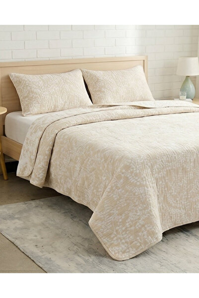 REDTAG Ivory 3-Piece Floral Jacquard Bedspread (Double Size)