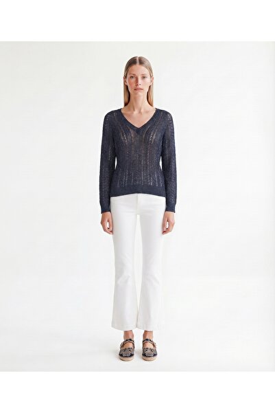 Yargıcı Regular V-Neck Long Sleeve Sweater