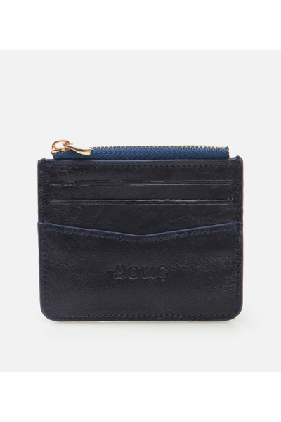 Hotiç Genuine Leather Navy Blue Men's Wallet