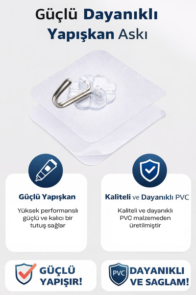 CMT Kendinden Yapişkanli Şeffaf Aski 5 Li Set