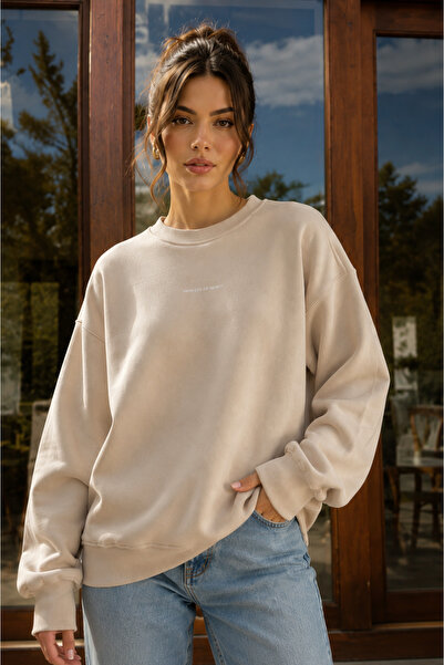 Kadın Bej Içi Şardonlu Sweatshirt