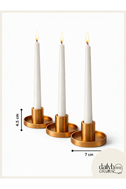 Dailyboo Creates 3'lü Mumluk Seti- Modern Dekoratif Şamdan Seti- Mumluk Seti